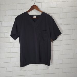 Black short sleeve scrub top